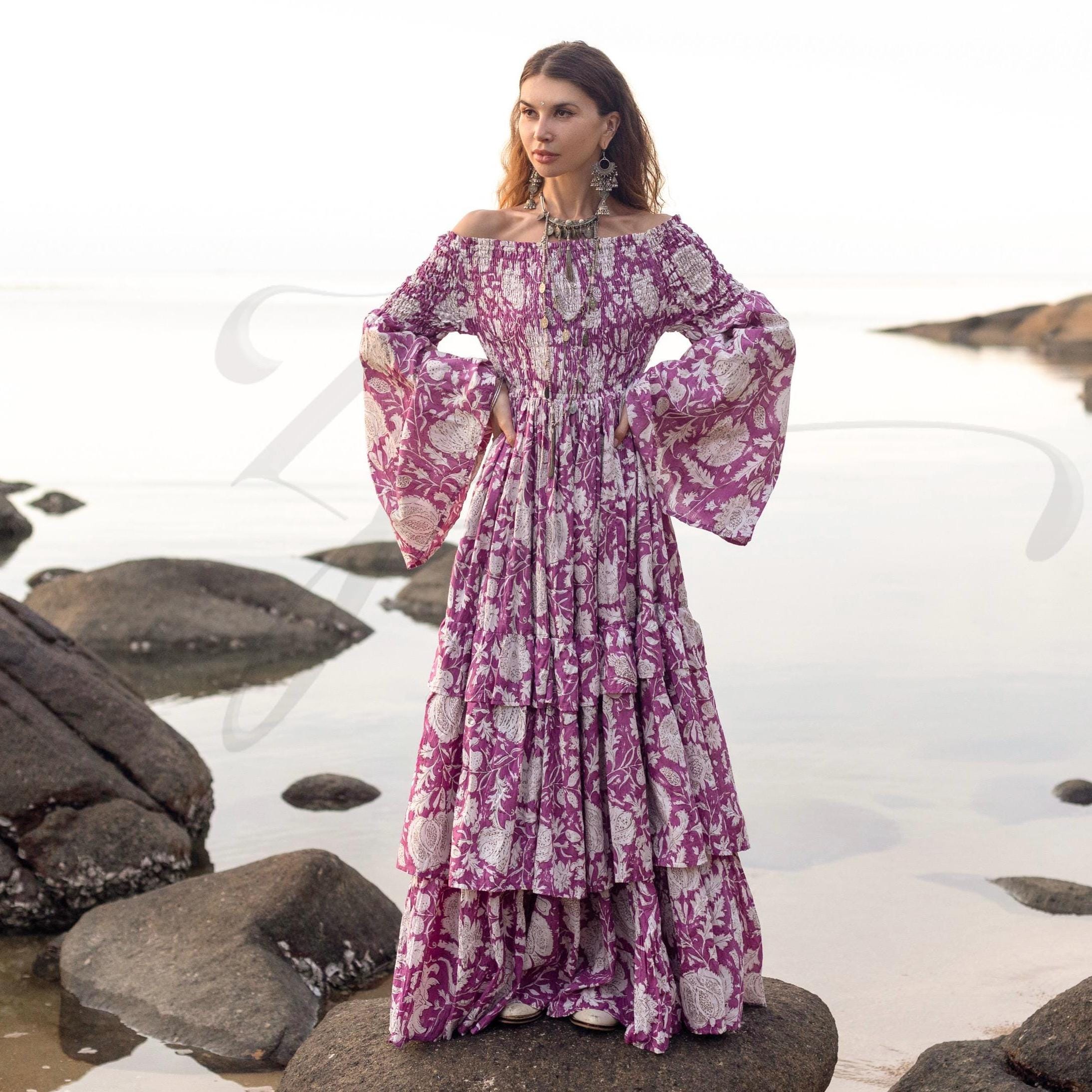 mauve boho maxi dress Mauve boho elastic waist maxi dress