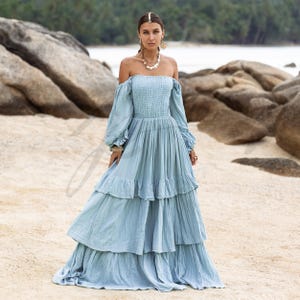 blue beach wedding guest dress Cover Up Wedding Dresses Blue Summer Wedding Dresses Dress For inspired bridal look. light blue maxi dress off