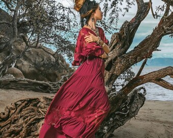 Lunette Lace-trimmed Cotton Maxi Dress – Handmade Smocked Waist