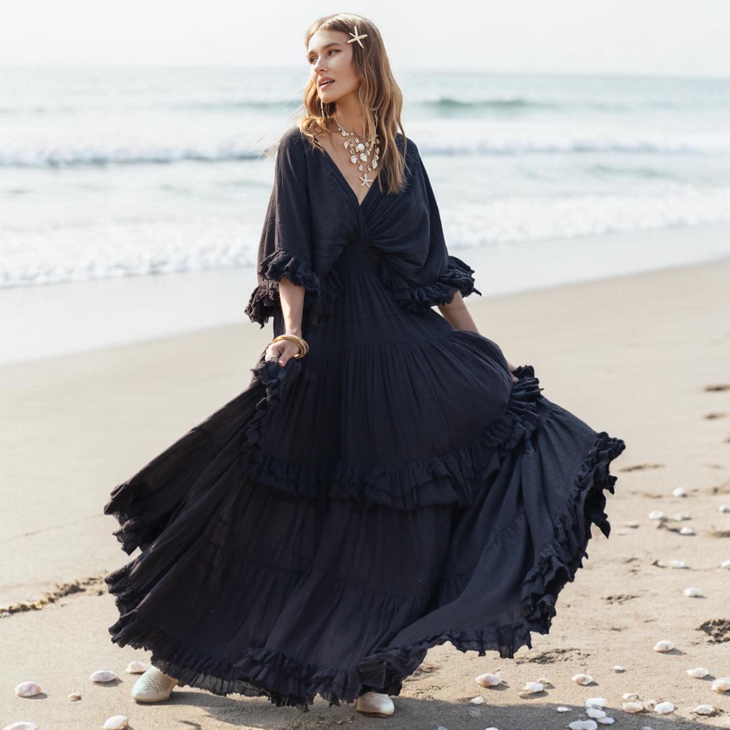 Black Empire Gown - Etsy