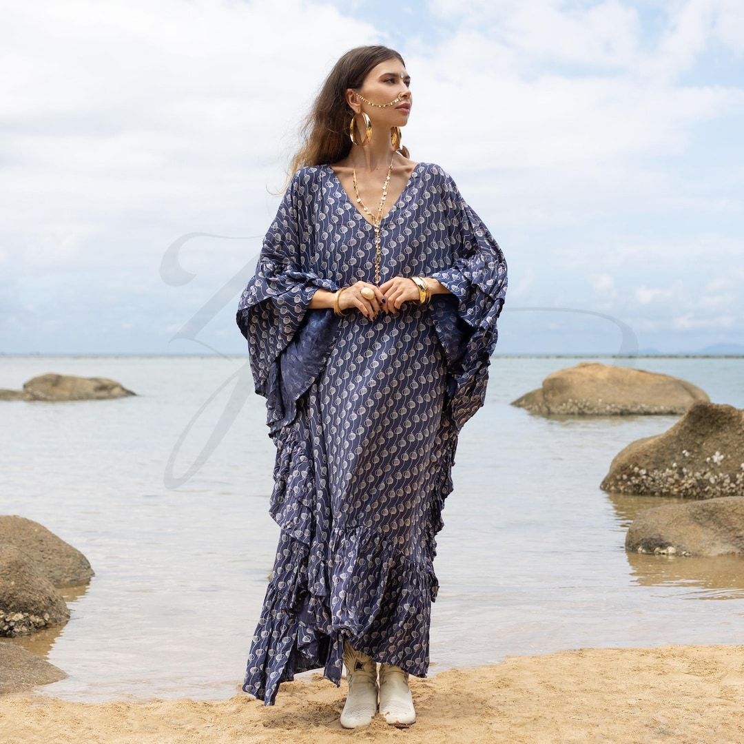 Floral Maxi Boho Beach Caftan