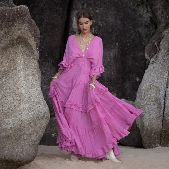 plus size pink flowy dress Citrus Modest Lyon Pink Dress – Called to Surf