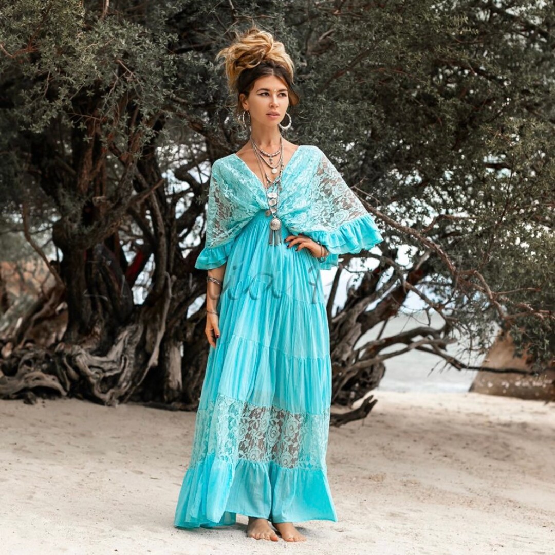 Radiate Elegance in Our Lunette Lace-trimmed Dress - the Boho-chic ...