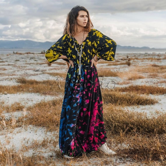 Embrace Boho chic Magic Grace Tiedye Kaftan Treasures Handcrafted Plus size Kaftan for Your Authentic Style Journey Inclusively Sized Etsy Australia