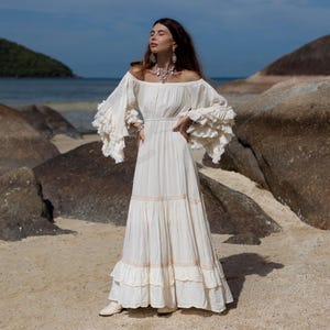 Off the Shoulder Cream Dress - Etsy Off the Shoulder Cream Dress - Etsy