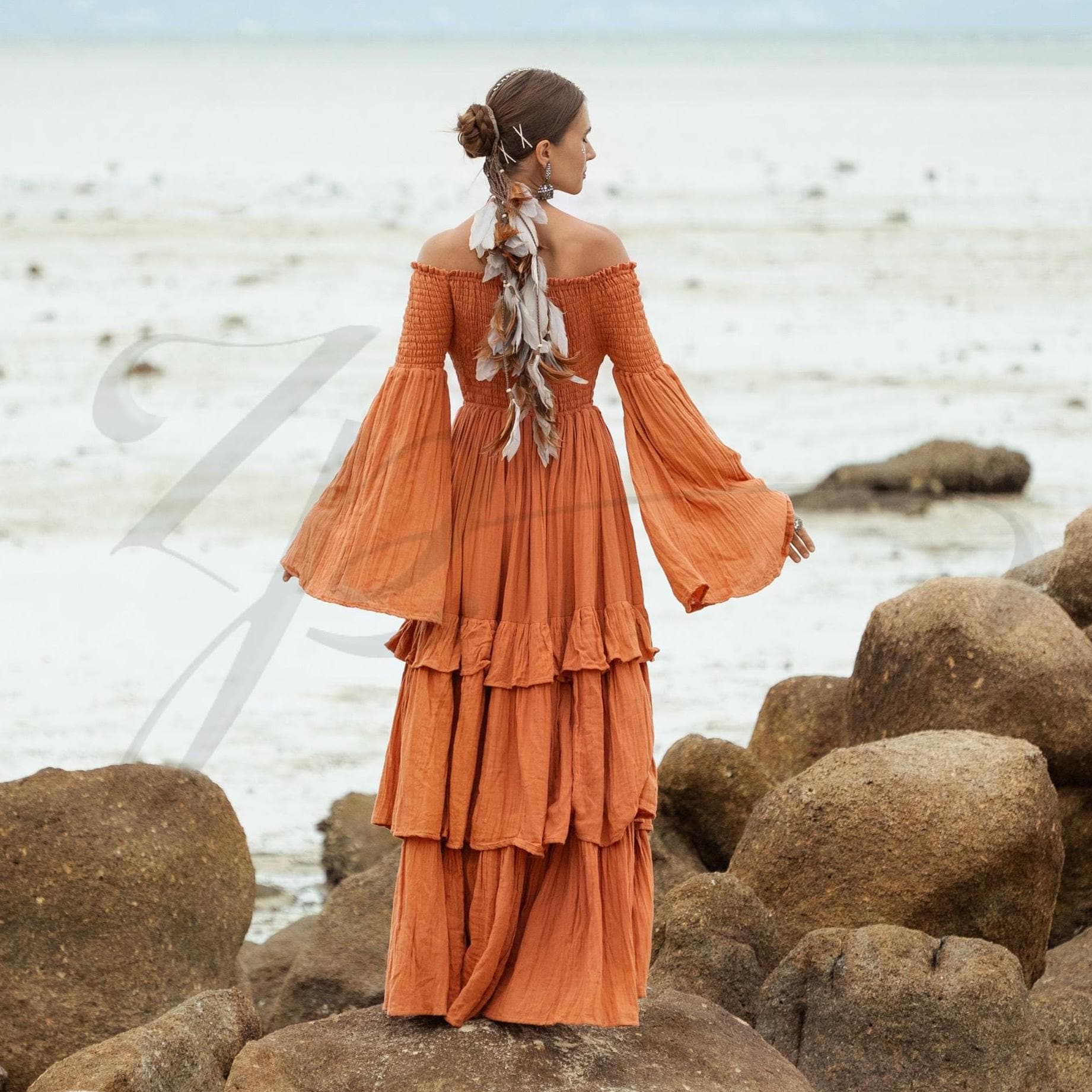 love stitch gauze kimono maxi dress Gauze Dress Love Stitch Kimono Maxi Dress Sunwashed Maxi Dress Almond/Rose S/M