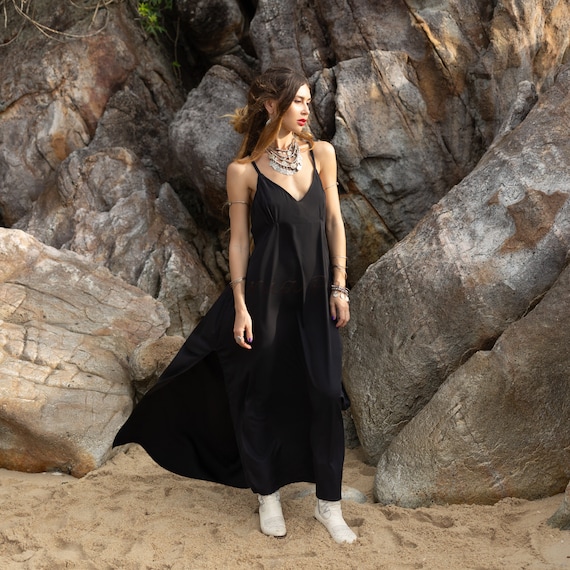 long black slip dress plus size YOURS LONDON Plus Size Black Velour Floral Maxi Dress