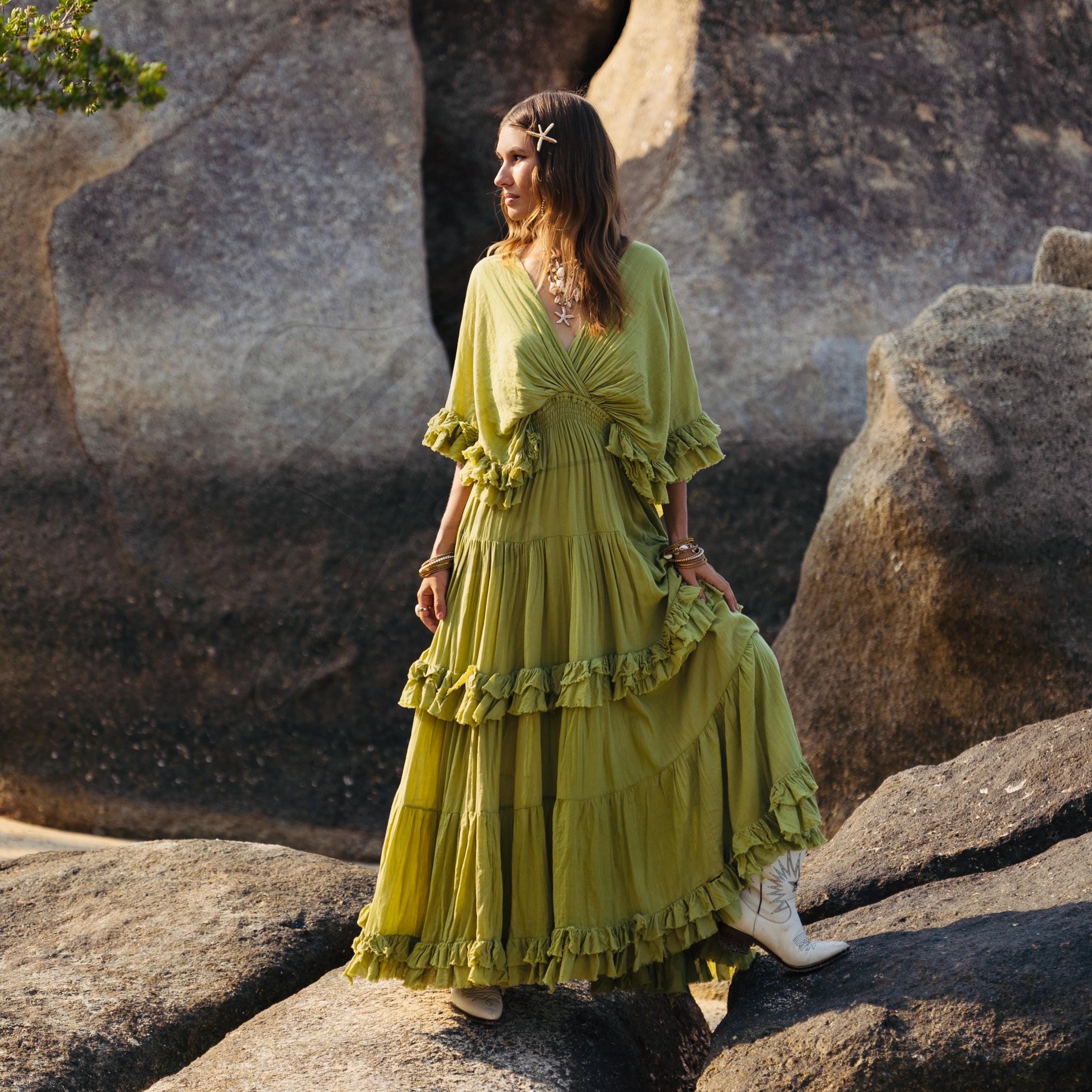 Earthy Green Dress - Etsy Canada