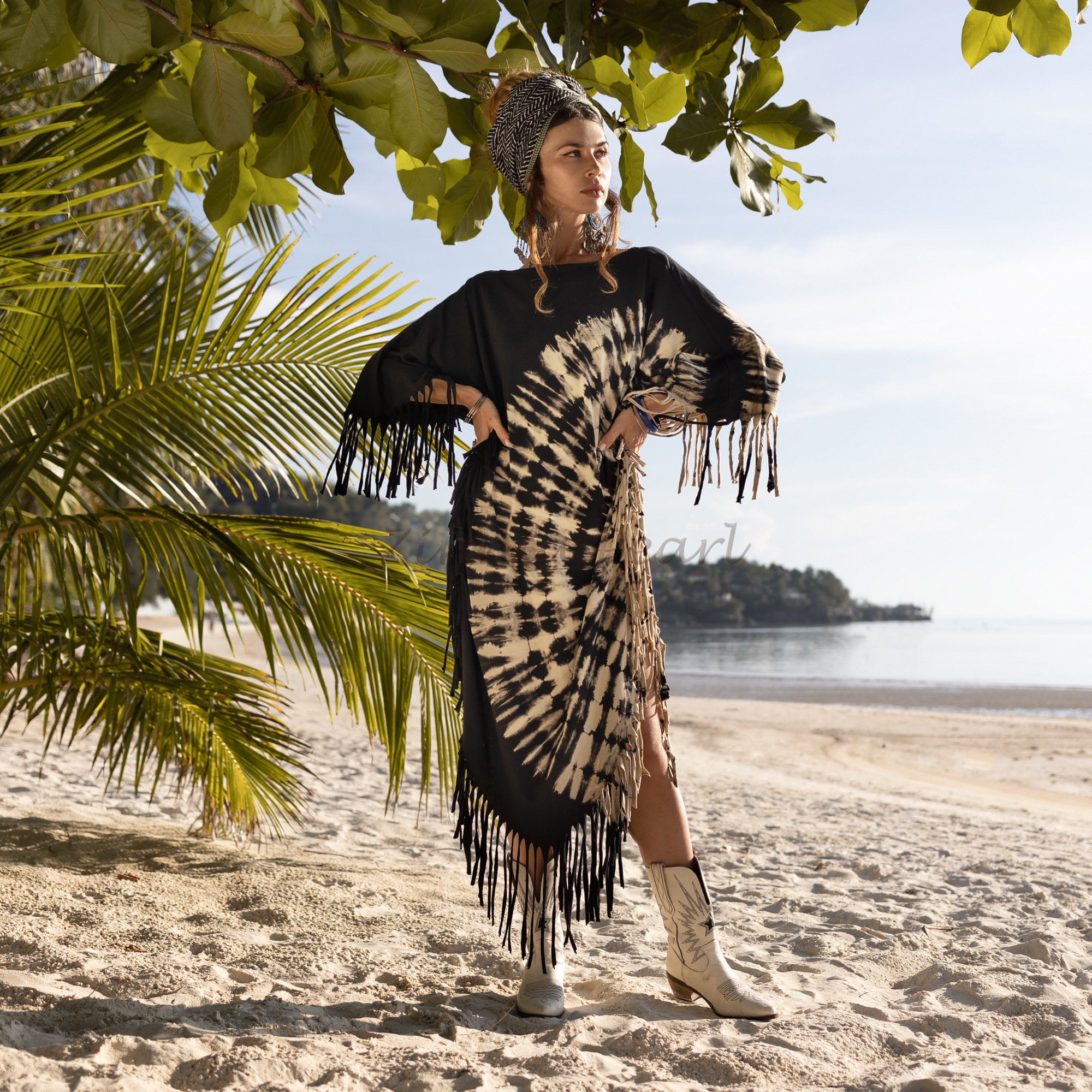 Robe Kimono En Coton Doux Fait Main - Taille Unique, Motif Floral, Avec Ceinture, Neuf Avec étiquettes