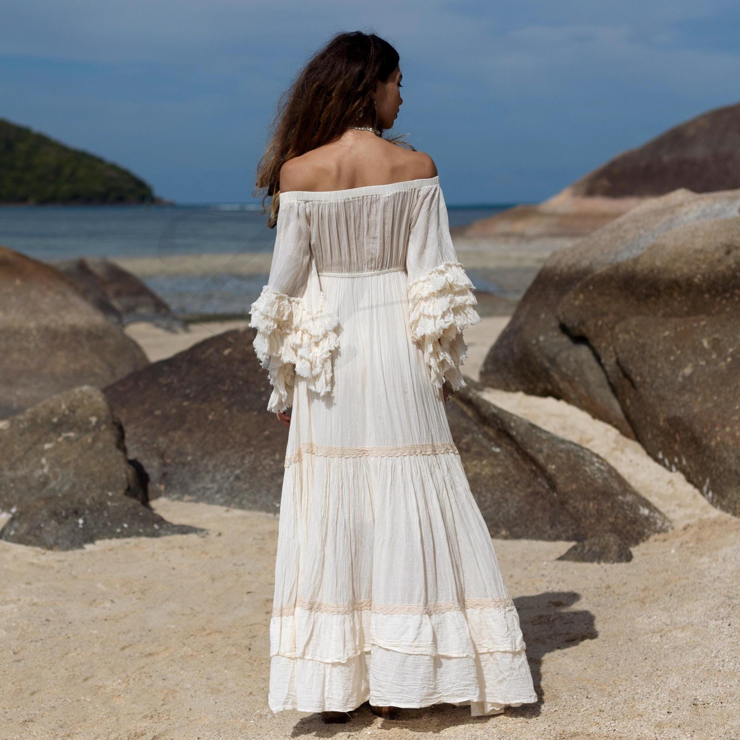 maxi floral dresses with sleeves White and Pink Floral Dress main image 1