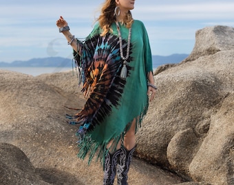 Vestido Boho Cuello V Vestido Mujer Verano Boho - Cuello V, Cruzado, Midi, Poliéster - Para Playa, Fiestas, Noche Vestido Cruzado Elegante