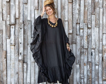 Wild Heart Boho Dress Festival Resort Beach Abaya Engagement Maxi Kaftan Caftan One Plus Size