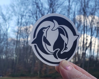 Dolphin Yin Yang Die Cut Sticker