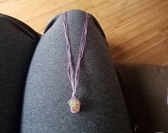 Yellow cracked quartz necklace