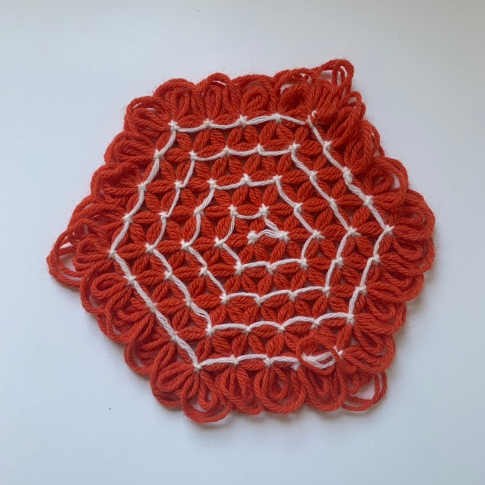 1970s retro floral knit hot pads Etsy