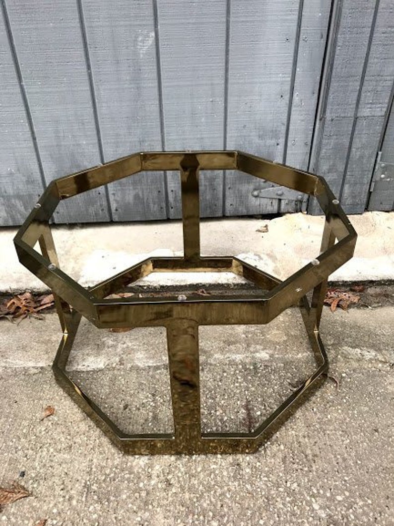 Vintage Octagonal Brass Coffee Table