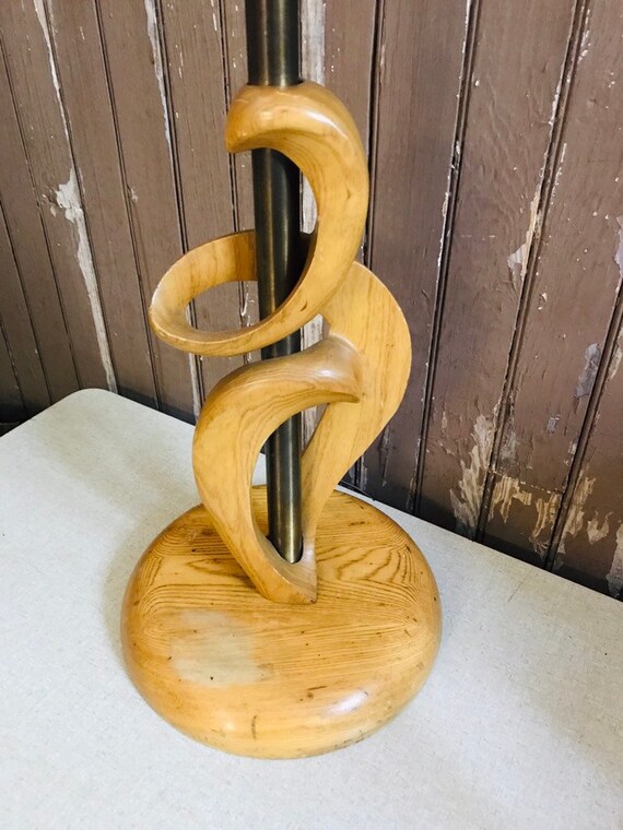 mid century wooden floor lamp