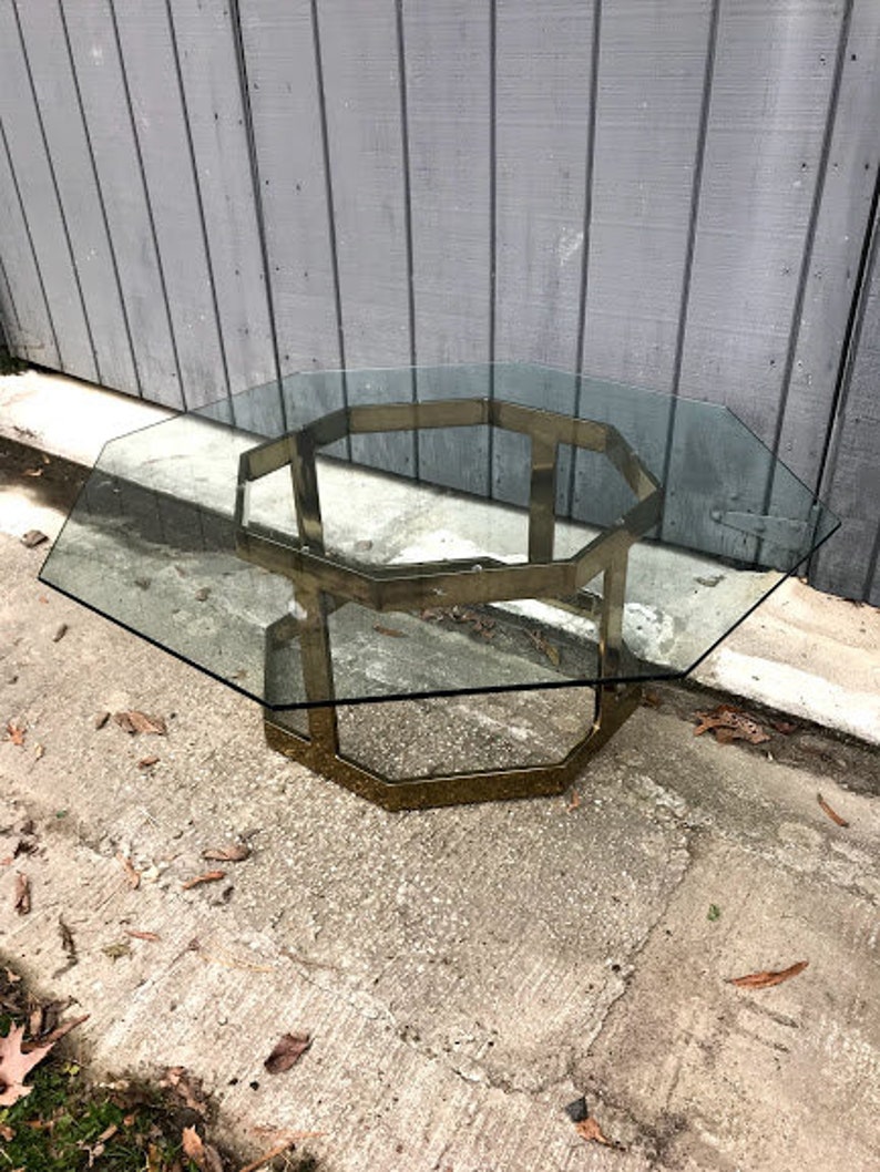 Vintage Octagonal Brass Coffee Table