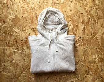 Vintage Addict Clothing White Method Zip Hoodie Size Large