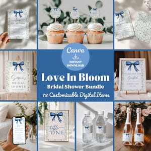 Love in Bloom Bridal Shower Bundle: Editable Canva Templates (Digital Download