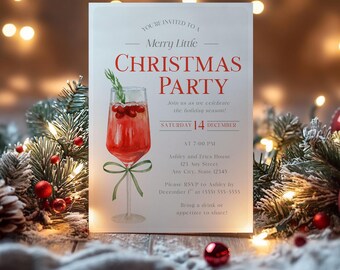Merry Little Christmas Party Invitation: Festive Holiday Digital Invite