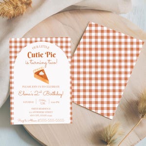 Cutie Pie Birthday Invitation: Fall Pumpkin Party, Digital Template