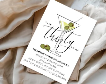 Talk Thirty To Me Invitation: 30th Birthday Template (Digital Download