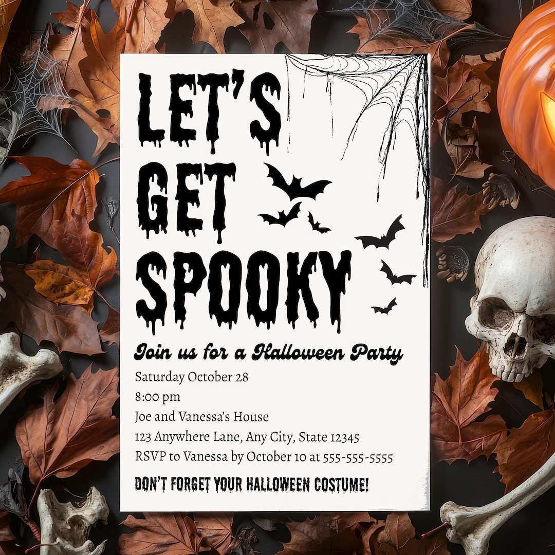 Spooky Halloween Party Invitation: Customizable Digital Template - Etsy
