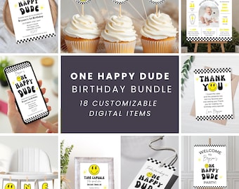 One Happy Dude Birthday Bundle, First Birthday (Digital Download)