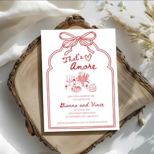 That&#39;s Amore Engagement Party Invitation Template: Italian Theme (Digital Invite, 5x7&quot; & Mobile Size)
