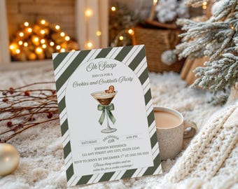Cookies and Cocktails Holiday Party Invitation (Digital Invite)