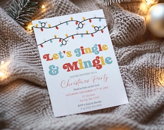 Let's Jingle and Mingle Christmas Party Invitation (Digital Invite)