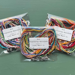 Bulk Friendship Bracelets, Quantity of 20 — mystery bag, chosen at random, party favor, stocking stuffer, braided, woven, wholesale
