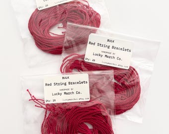 Bulk Bag of Red String Bracelets — Quantity of 20 — protection, good luck, fortune, destiny, fate, lucky, positivity
