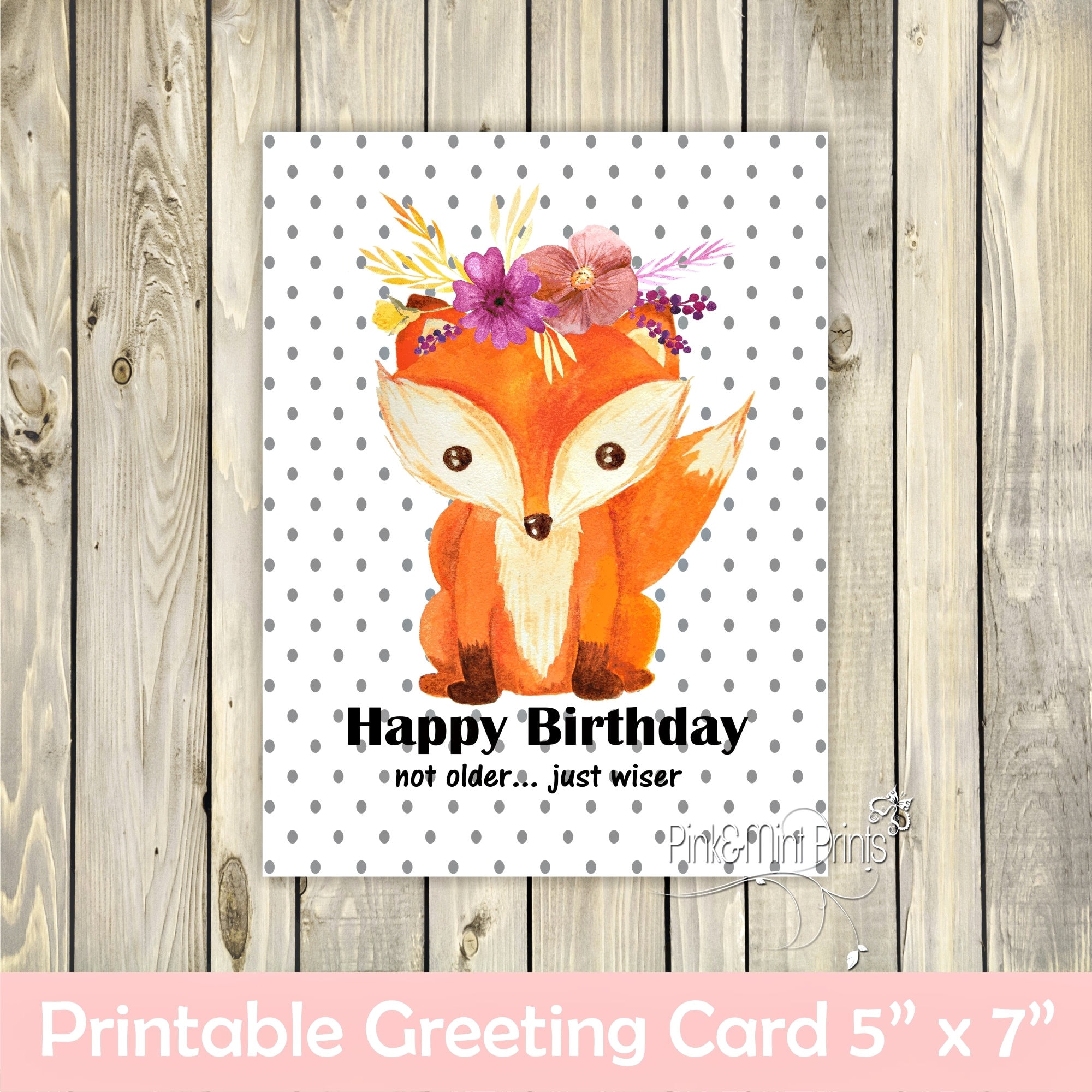 Fox Birthday Printable CardPrintable Birthday CardFunny Etsy Fox Birthday Printable CardPrintable Birthday CardFunny Etsy