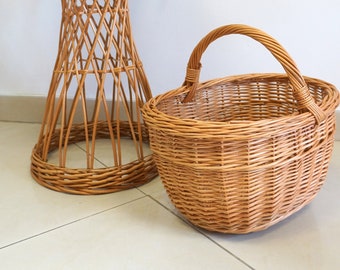 wicker shopping basket,wicker ecological, shopping bag,handmade bag,natural basket, gift for her, SMALL