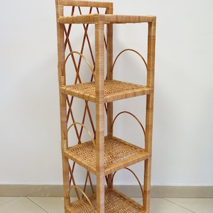 Handmade Wicker Cupboard – Medium Rattan Cabinet with Shelf – Natural Chest, Box or Bathroom Storage – Fully Assembled – Gift Idea