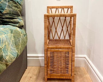 wicker cupboard chest bedside table cupboard boho frniture ecological handmade chest, cupboard wicker chest cabinet shelf rattan wicker box