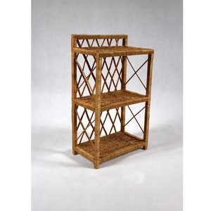 Handmade Wicker Shelf: 3-Tiered Boho Storage Cabinet