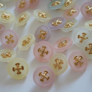 Botones pastel vintage: botones decorativos con vástago, 75 piezas