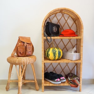 Handmade Wicker Shelf Cabinet – Natural Rattan Storage Unit – Polish Woven Furniture – No Assembly Required