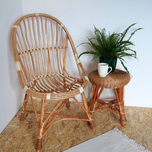 Wicker Chair Armchair Comfortable Wicker Chair Ecological Etsy