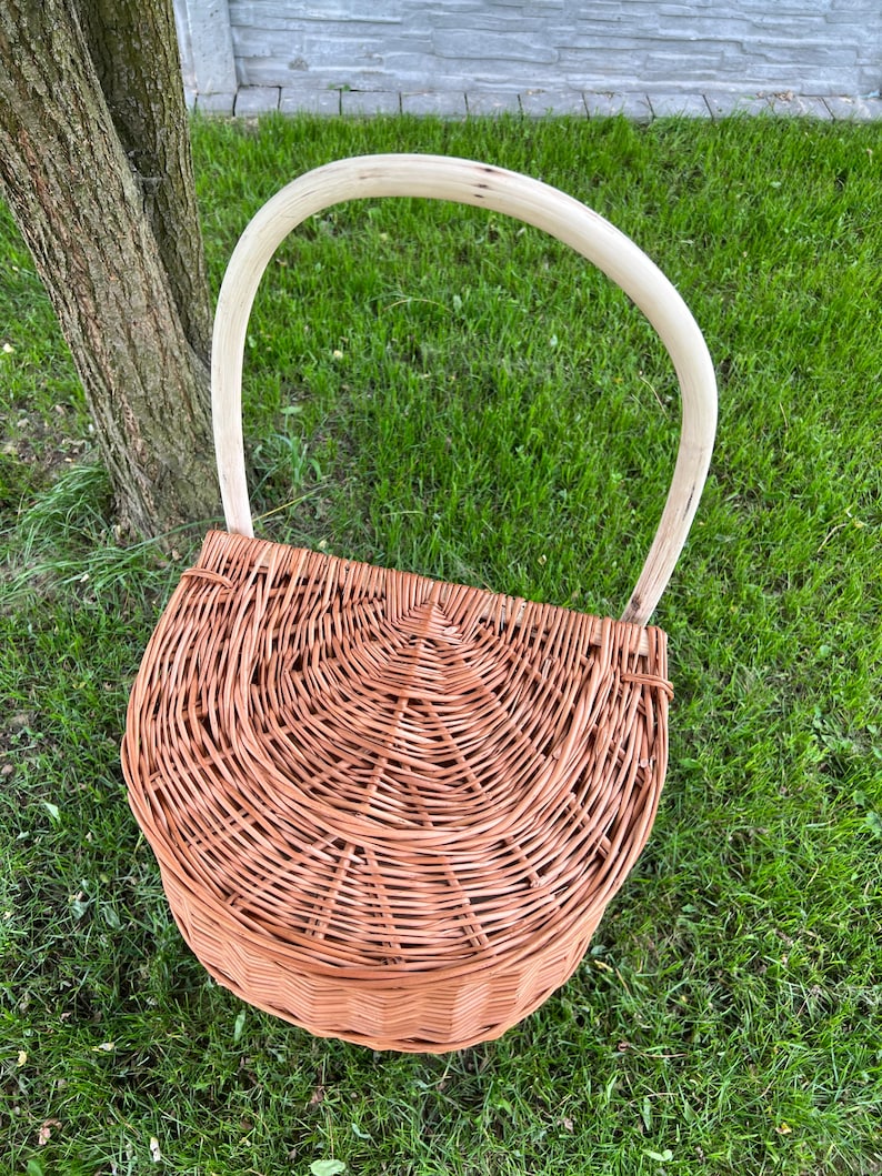 shopping Trolley basket wicker, handmade shopping trolley basket, ecological wheels wicker natural basket, storage,gif basket for her him image 5