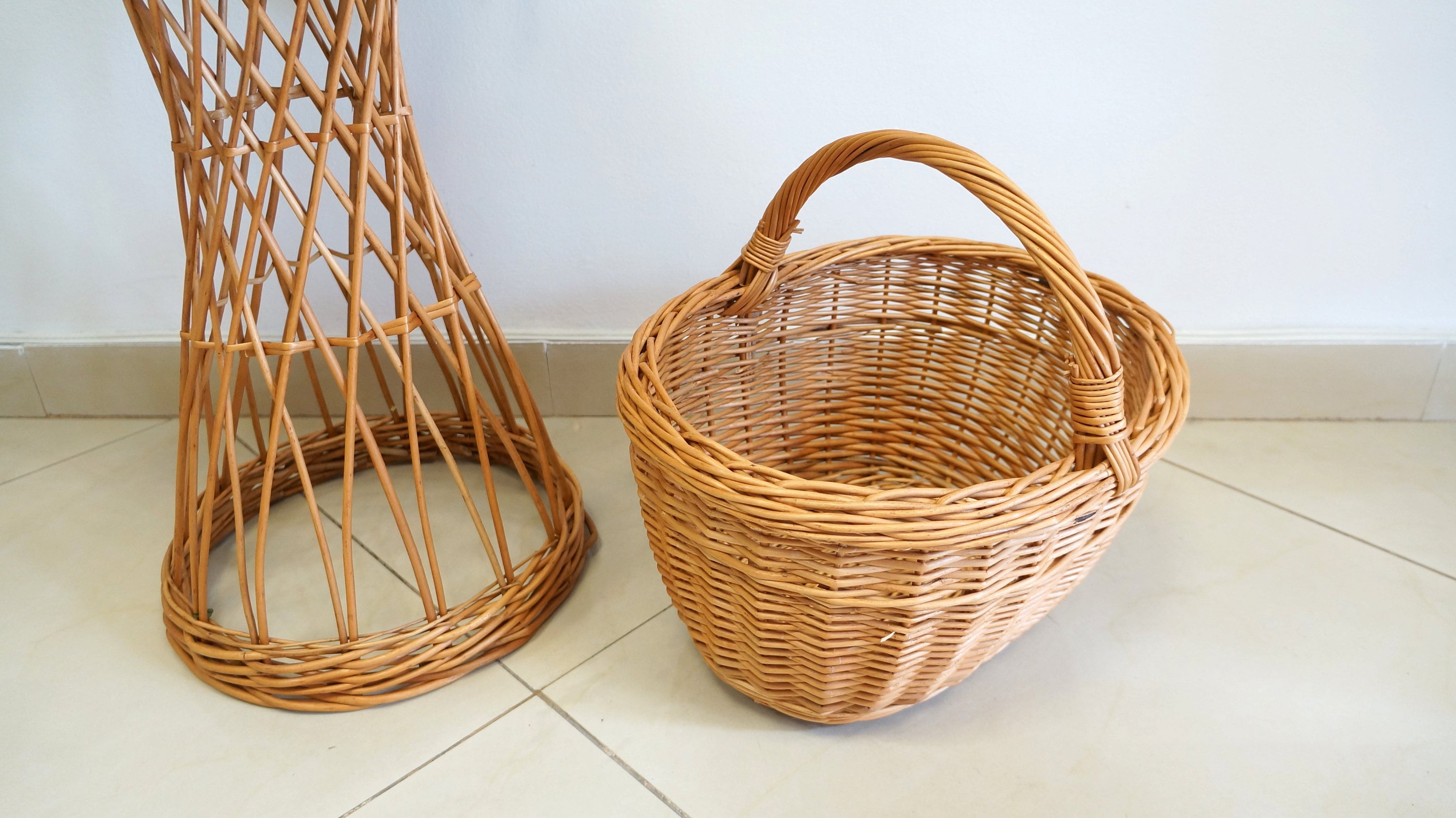 Wicker shopping basketwicker ecological shopping Etsy