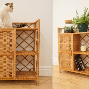 storage shelf wicker, natural ecological cabinet, wicker natural cupboard shelf, handmade ecological storage cabinet,