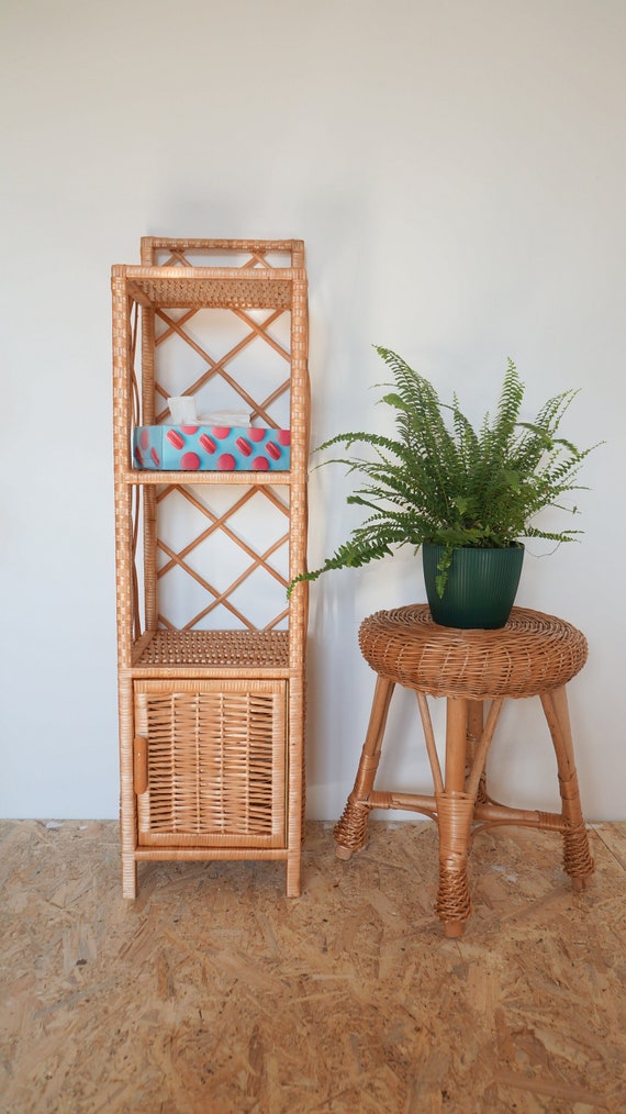 Cupboard Wicker Chest Cabinet Shelf Furniture Rattan Wicker Box Trunk  Basket MEDIUM 