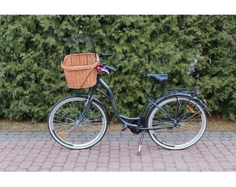 Waterproof Retro Hand-Woven Wicker Bicycle Storage Basket with Leather Straps Bicycle Pet Carrier Accessory weemoment Front Handlebar Bike Basket Black Waterproof Retro Hand-Woven Wicker Bicycle Storage Basket with Leather Straps Bicycle Pet Carrier Accessory weemoment Front Handlebar Bike Basket Black