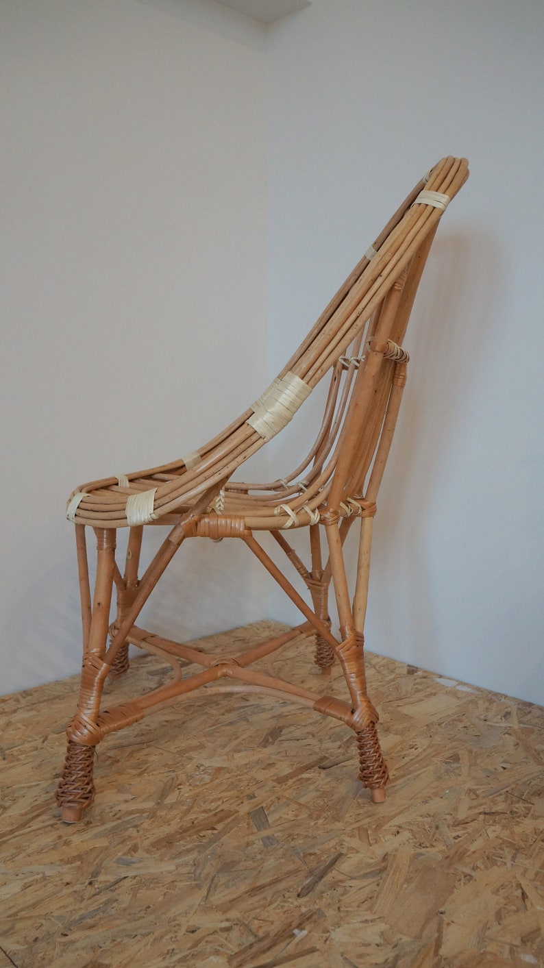 chaise en osier, fauteuil chaise en osier confortable, cadeau chaise écologique, fauteuil roulant naturel respectueux de l'environnement image 7