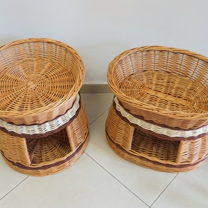 wicker cat house pet, ecological house cat oval basket pet basket wicker cat bed dog bed image 2