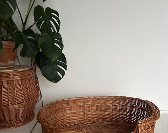Grande cuccia in vimini per animali domestici, cesta per cani e gatti, cuccia in rattan naturale, mobile per animali fatto a mano, cuccia boho, ecologica, prodotta in Polonia, 80 cm